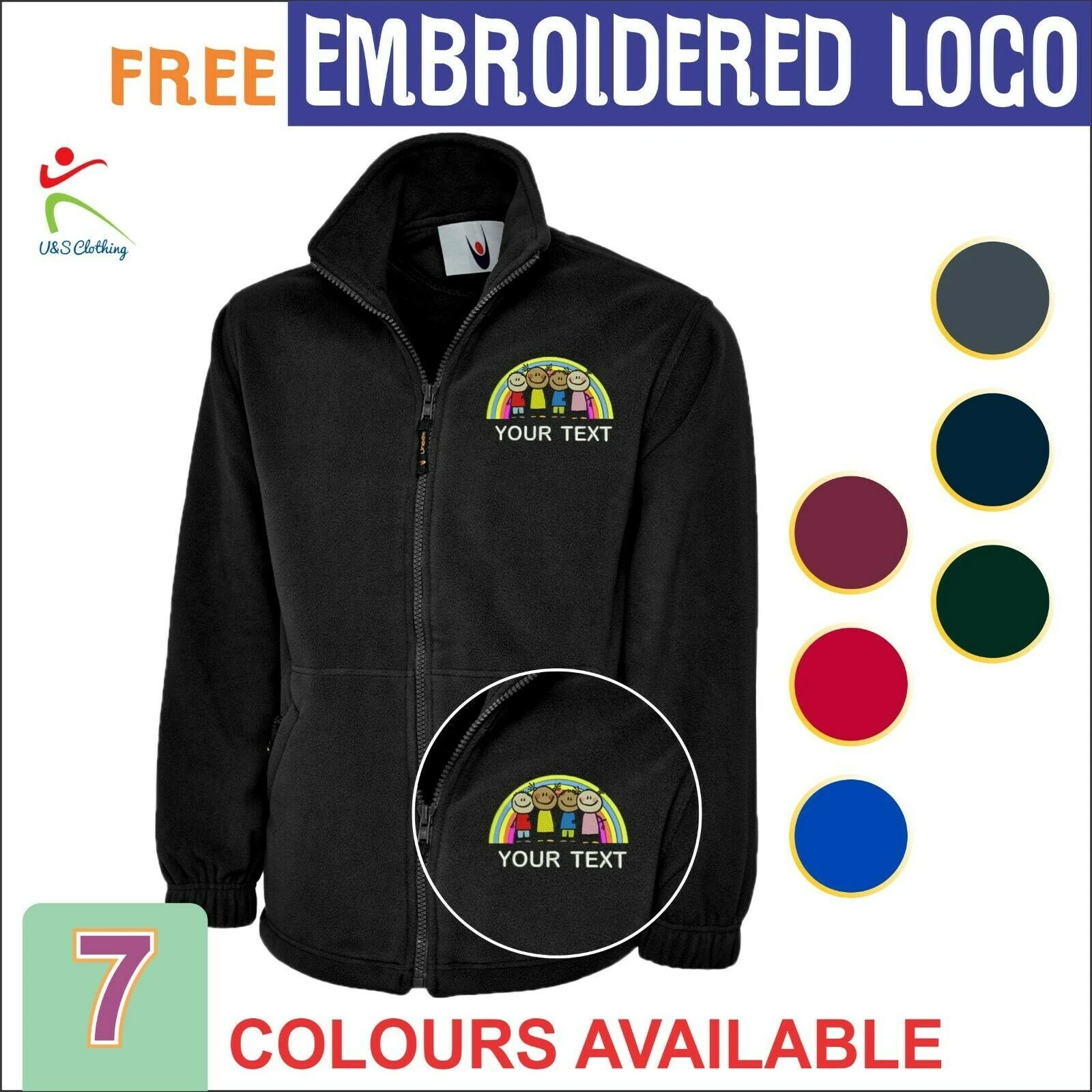 Personalised Custom Embroidered CHILD CARE Logo Workwear Mens Fleece Jackets
