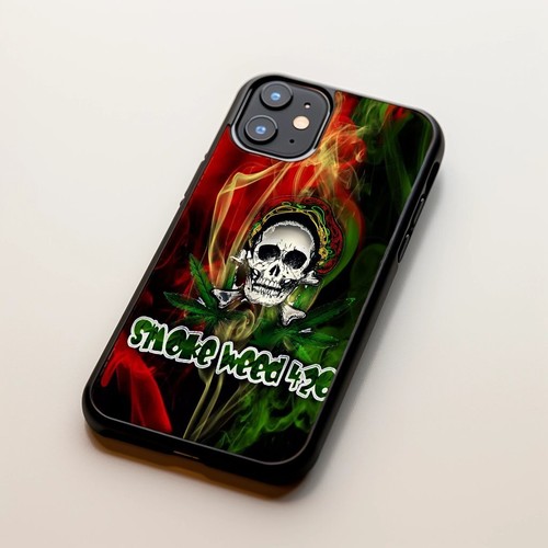 Shockproof Cover Trippy Marijuana Skull Weed For Motorola Google 6 6A 7 - Picture 12 of 25