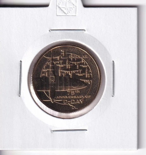 AUSTRALIAN: 2019  $1 75th ANNIVERSAY OF D-DAY UNC COIN IN 2X2 HOLDER - SCARCE!!!