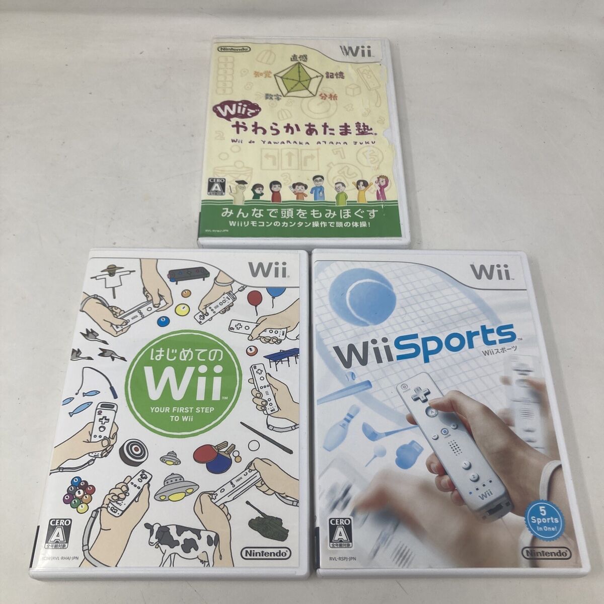 Wii Sports, Wii Play, Brain Academy Nintendo Wii Japanese Wii Sports, Wii Play, Brain Academy Nintendo Wii Japanese