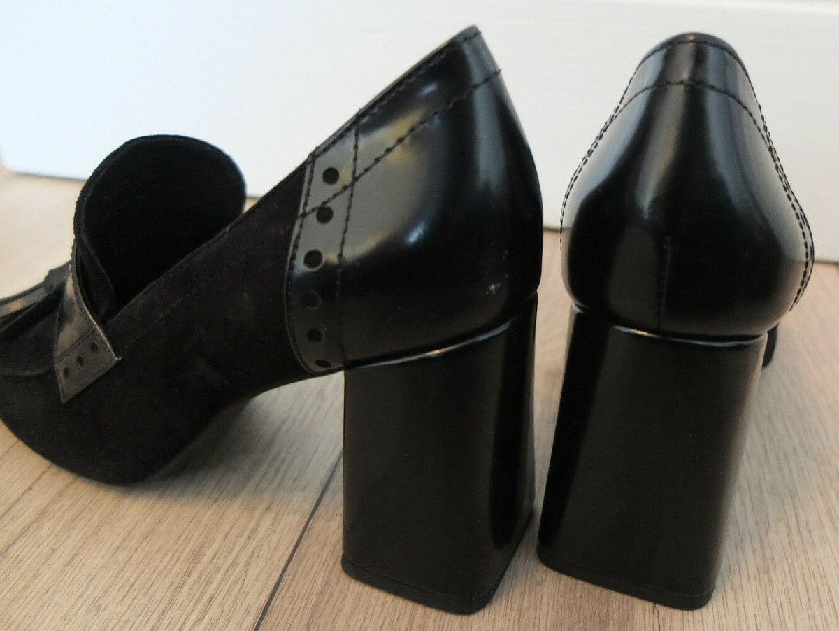 GEOX RESPIRA ESCARPINS Compensés Cuir Noir T 36 TTBE EUR 39,00 - FR