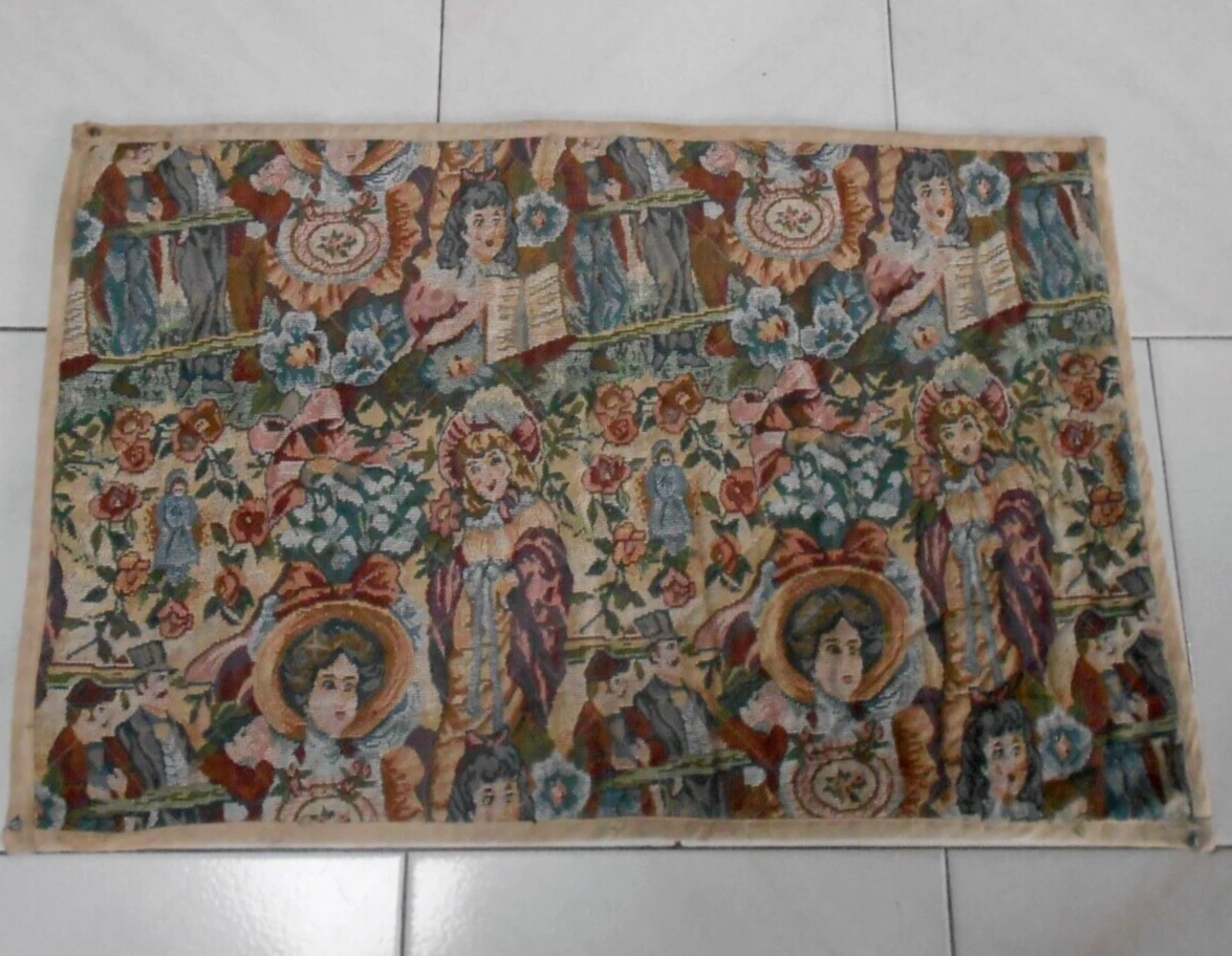Tapisserie Murale Tissu Bohème 1900 - Motif Couple - Fait Main