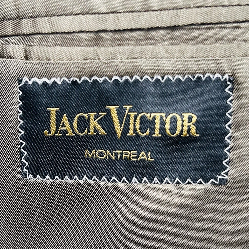 Abrigo deportivo Jack Victor 44L 100 % lana beige a cuadros dos botones totalmente forrado Foto 3 de 4