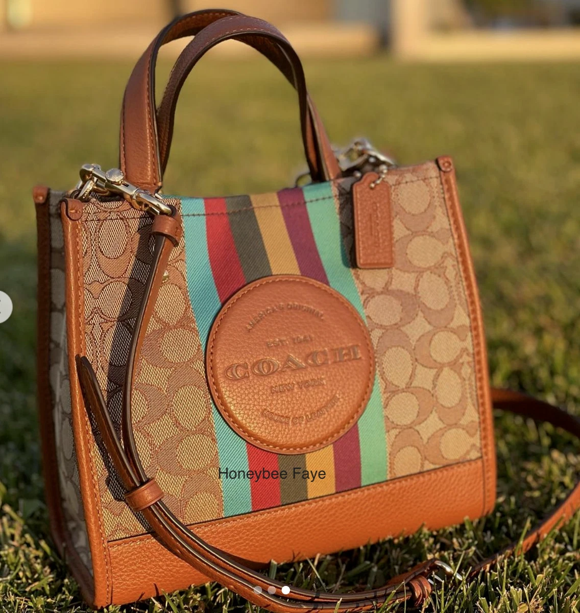 Coach Dempsey Tote 22 in Signature Jacquard with Stripe and Coach Patch