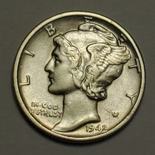 #4 Nicer "BU/UNC" Low Mintage 1942 D Winged Liberty Head Mercury Dime
