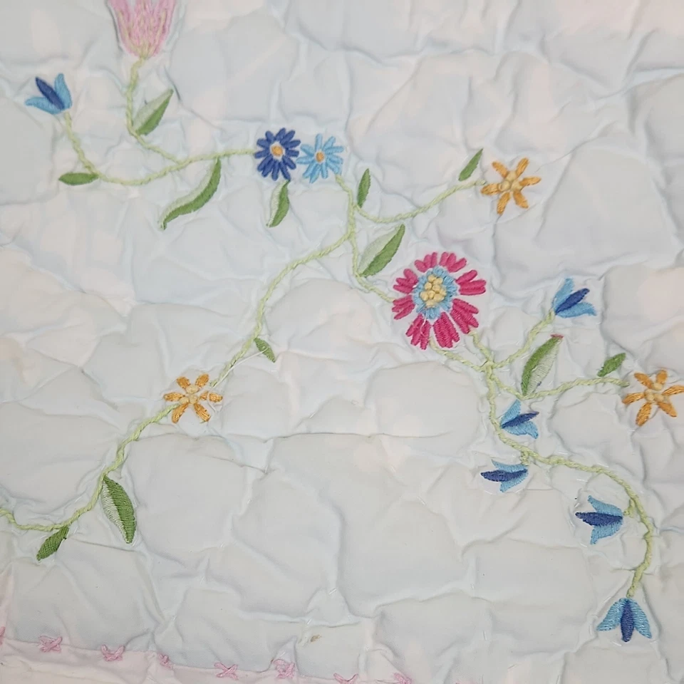 Pottery Barn Kids Quilted Pink Floral paisley Standard Sham Pillowcase 24"×25" - Image 4 of 4