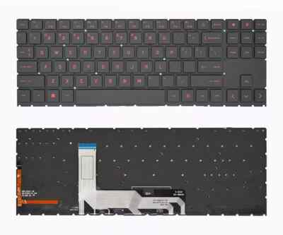 Red Backlit Keyboard AMD US For HP Omen 15-en 15-EK 15-en0013dx Laptop Layout