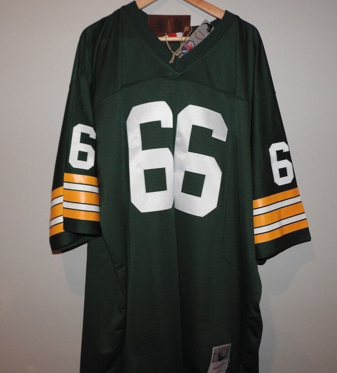 Mitchell & ness green bay packers #66 football jersey new mens big & tall $160