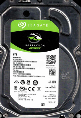 ST6000DM003, 2CY186-568, 0001, TK, ZF20 SEAGATE 6TB AUG 2018 | eBay