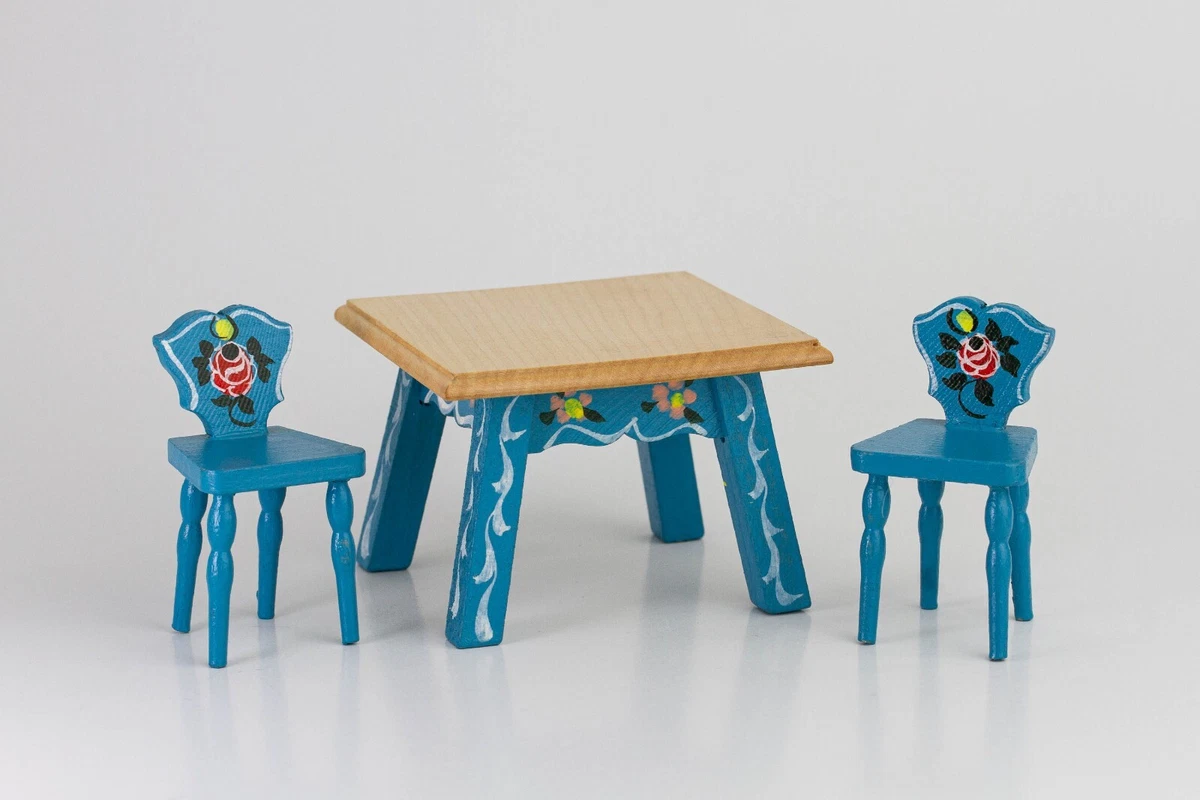 Vintage Dora Kuhn German Dollhouse Furniture Table Chairs