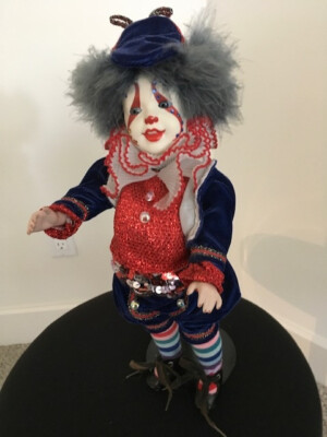 Vintage Shader Clown Doll Blue Outfit