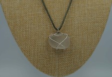 Light Grey Sea Glass Pendant: Couch Shape P 176
