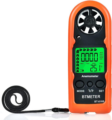 Anemometer Handheld Wind Speed Meter BT-816B Mini Digital Air Flow Meter LCD