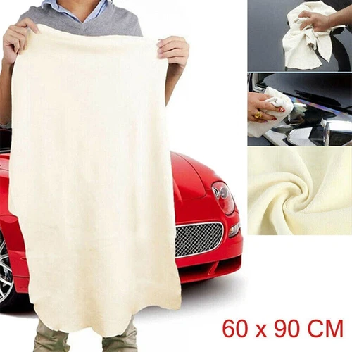 Natural Chamois Leather Car Drying-Towel Cleaning Cloth Absorbent Shammy PU - Picture 6 of 14