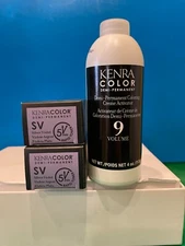 3 Kenra Color Demi Permanent Hair Color SV Silver Violet & 9Volume Activator 2+1