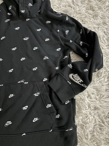 Nike Kids Sz. 7 Black Pullover Logo Hoodie. Soft, Comfortable - Picture 3 of 8