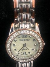 Cote D Azur Ladies Dress quartz Watch w/ Rhinestone accents - fresh battery