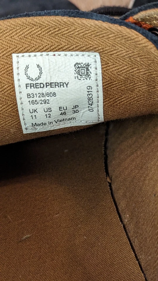 Zapatillas bajas de gamuza Fred Perry Kingston azul marino naranja para hombre talla EE. UU. 12 Foto 4 de 4