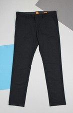 Men's BOSS Orange Check Trousers Stretch Cotton Slim Fit Grey size 33 