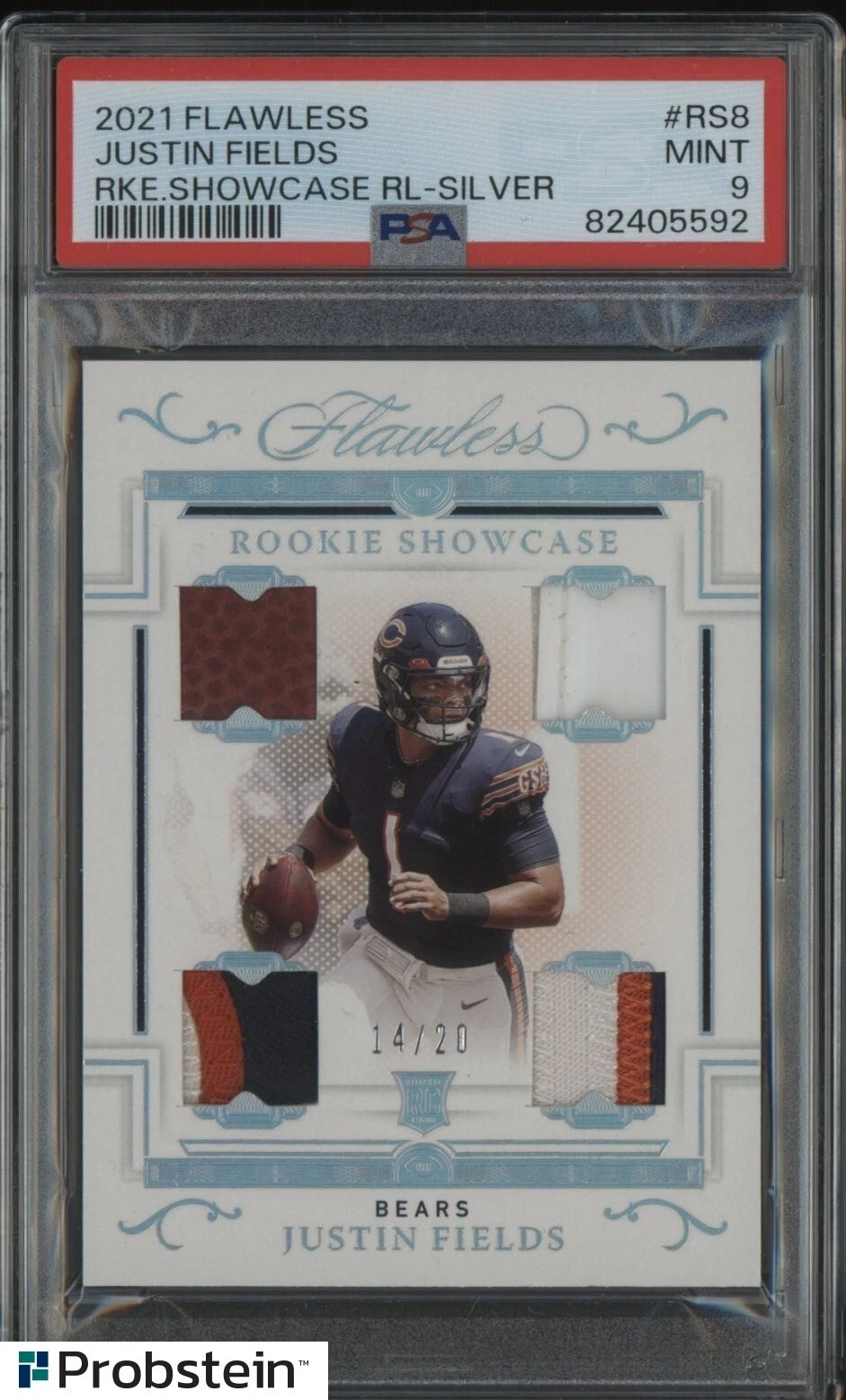 Justin Fields Panini Flawless Rookie Showcase Relics #RS8 Silver