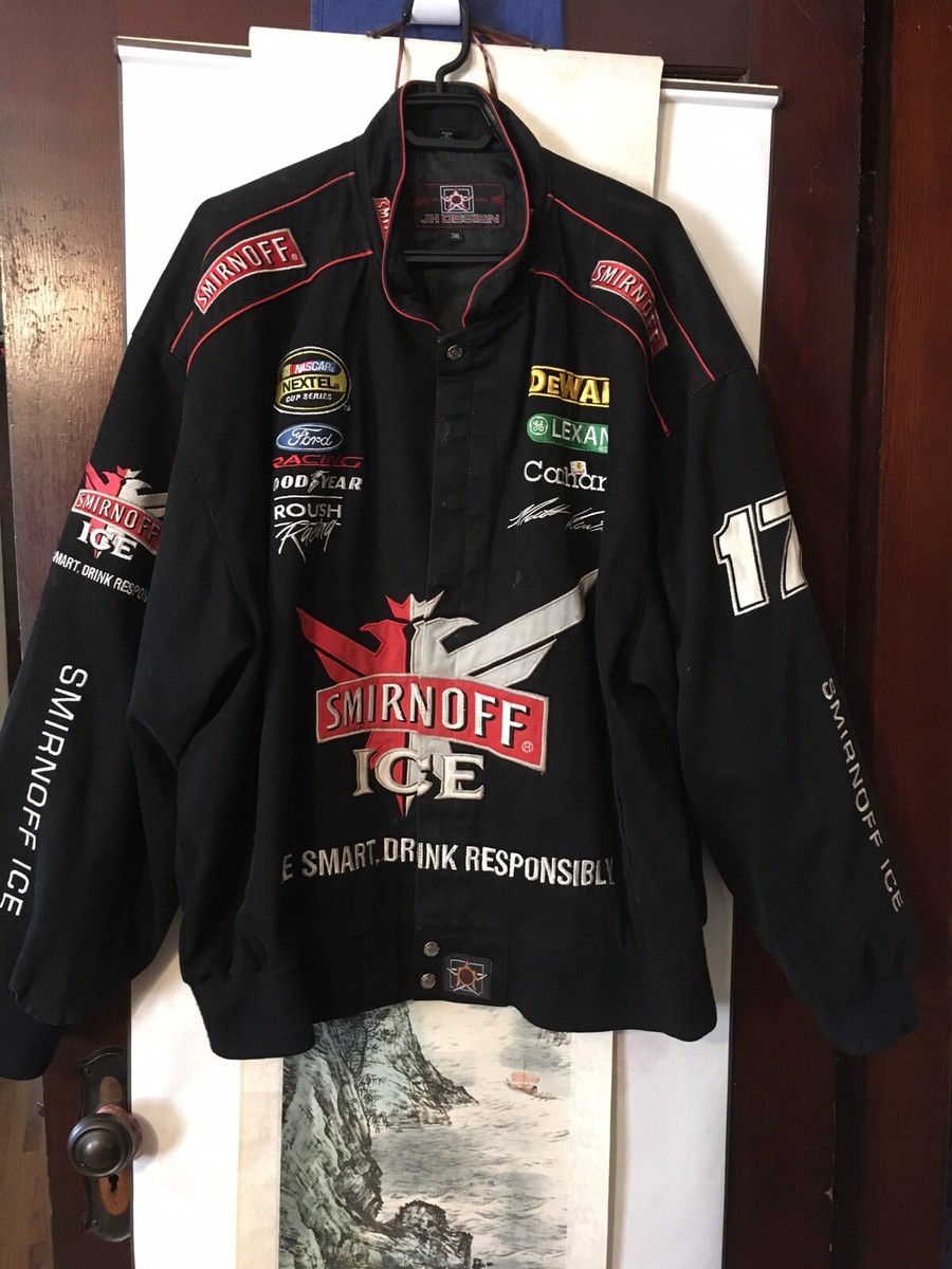 ‼️目玉商品‼️JH DESIGN SMIRNOFFRACINGJACKET NASCAR JH DESIGN Smirnoff Ice #17, Man's Vintage Fully Lined
