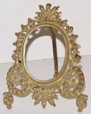 Antique Silver Miniature Picture Frame Repousse Work Hand Made Baroque Rococo 3"