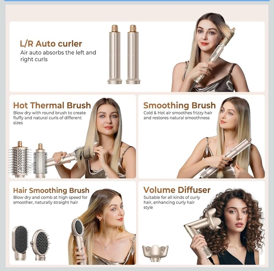 8-in-1 Professional Hot Air Styler&Hair Dryer Brush, Powerful Multi-Styler wi... - Image 3 of 4