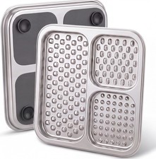 Lick Mat for Dogs Cats Large Stainless Steel Non Slip Slow Feeder Cups