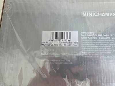 Minichamps 1/18 Mercedes W03 M. Schumacher - Gp Belgium 2012