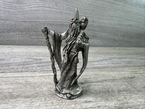 Pewter Wizard Staff Owl 3" Gallo 1980s NO Crystal Ball