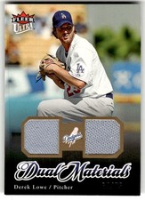 2007 Ultra Derek Lowe Dual Materials Gold #/75 #DM-DL
