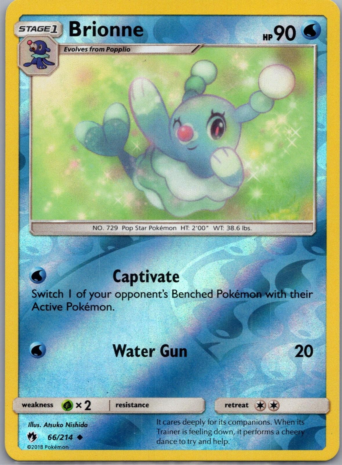 Brionne 66/214 Uncommon Lost Thunder Pokemon Reverse Holo Near Mint