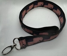 Keychain Lanyard Key Holder American Flag July 4th NEW Handmade 19.5  