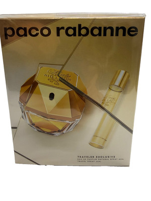 PACO RABANNE ONE MILLION FOR WOMEN TRAVEL SET:  2 EDP  spray 80ML/ 20ML.  NIB