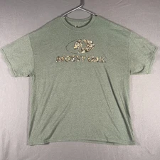 Mossy Oak Shirt Mens 2XL Green Camo Logo Outdoor Graphic Tee Short Sleeve XXL