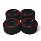 Custom 4 pcs Rubber Printing tires for Lego 42228 42171 42206 42141 F1, V3-Red