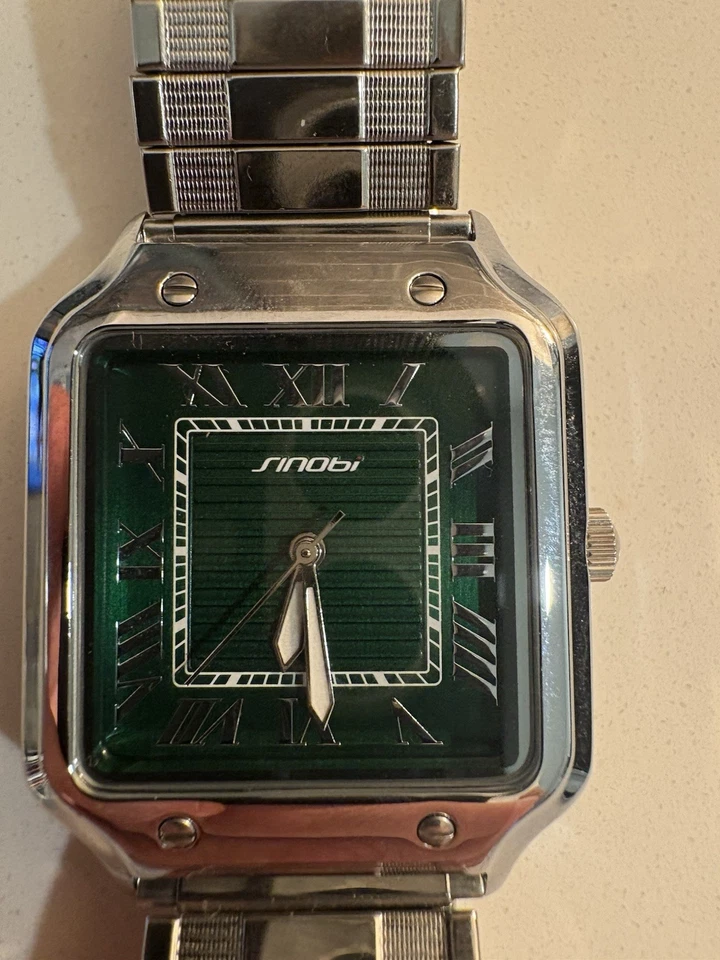 Relógios de quartzo masculinos SINOBI design casual estilo Santos De com nova pulseira de luxo - Imagem 4 de 4
