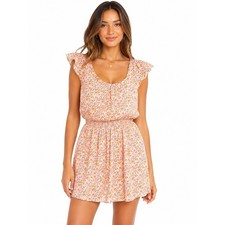 Chelsea & Violet Mini Dress Women XS Multicolor New Pleated Chiffon Boho Floral