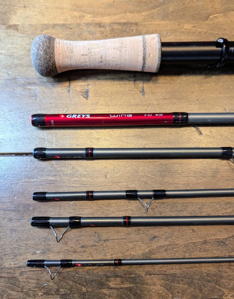 灰色鳟鱼 Spey 套件,3 WT,6 件,11 英尺,杆/卷轴/线,使用一次,超过 1000 美元全新 — 第 3/4 张图片