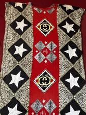African Kaftan Dashiki Robe   Red Black Pattern   Traditional Boubou