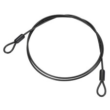 1/8" Dia 4ft (48") Vinyl Coated Stainless Steel Cable with Loops, Black