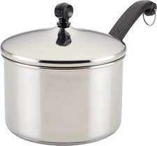 Farberware Classic Stainless Steel Sauce Pan/Saucepan with Lid, 3 Quart, Silver