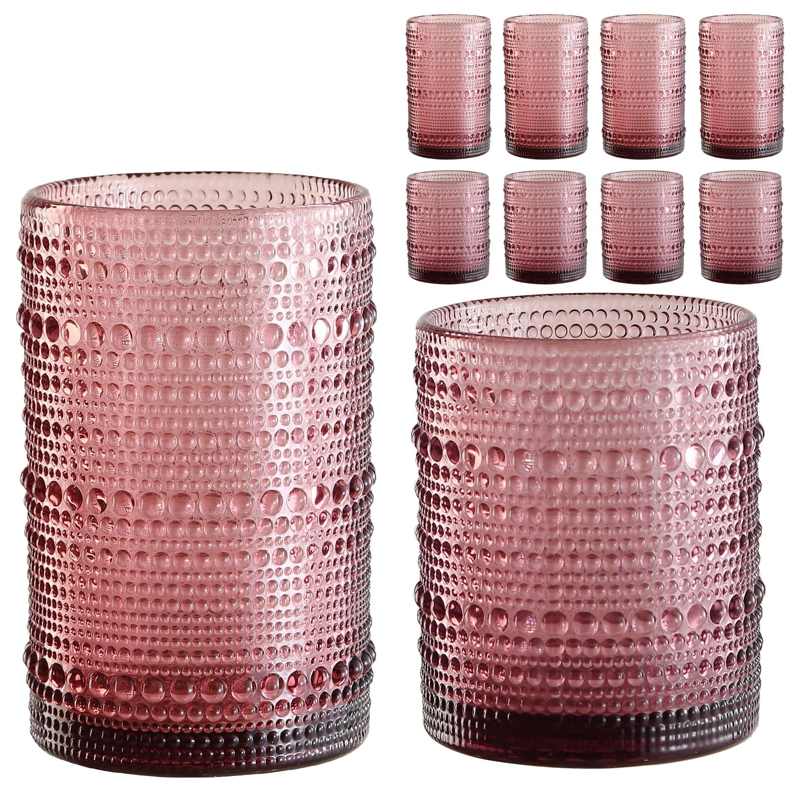 ZMOWIPDL Vintage Hobnail Drinking Glasses - Thumbnail 2