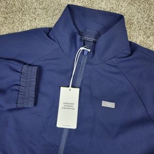 NWT Figs Mens Small Solid Navy Sydney Scrub Full Zip Jacket Performance Stretch