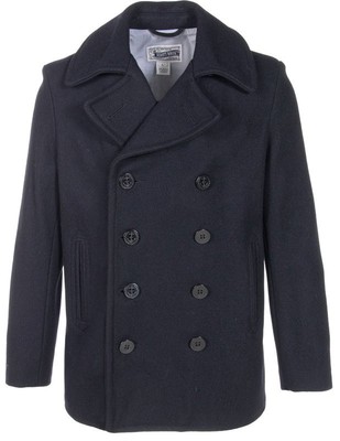 Schott NYC Slim Fit Peacoat Made In USA Navy