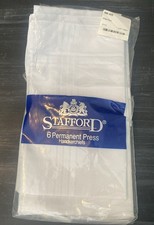  5 Stafford Handkerchiefs Fine Cotton 16" x 16" White Hankies RN14750
