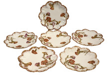 Limoges France A. Lantenier Set of 6; Scalloped Edge 6" Small Plates Gold
