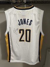 Vintage Fred Jones #20 Indiana Pacers AUTOGRAPHED Basketball Jersey Kids XL