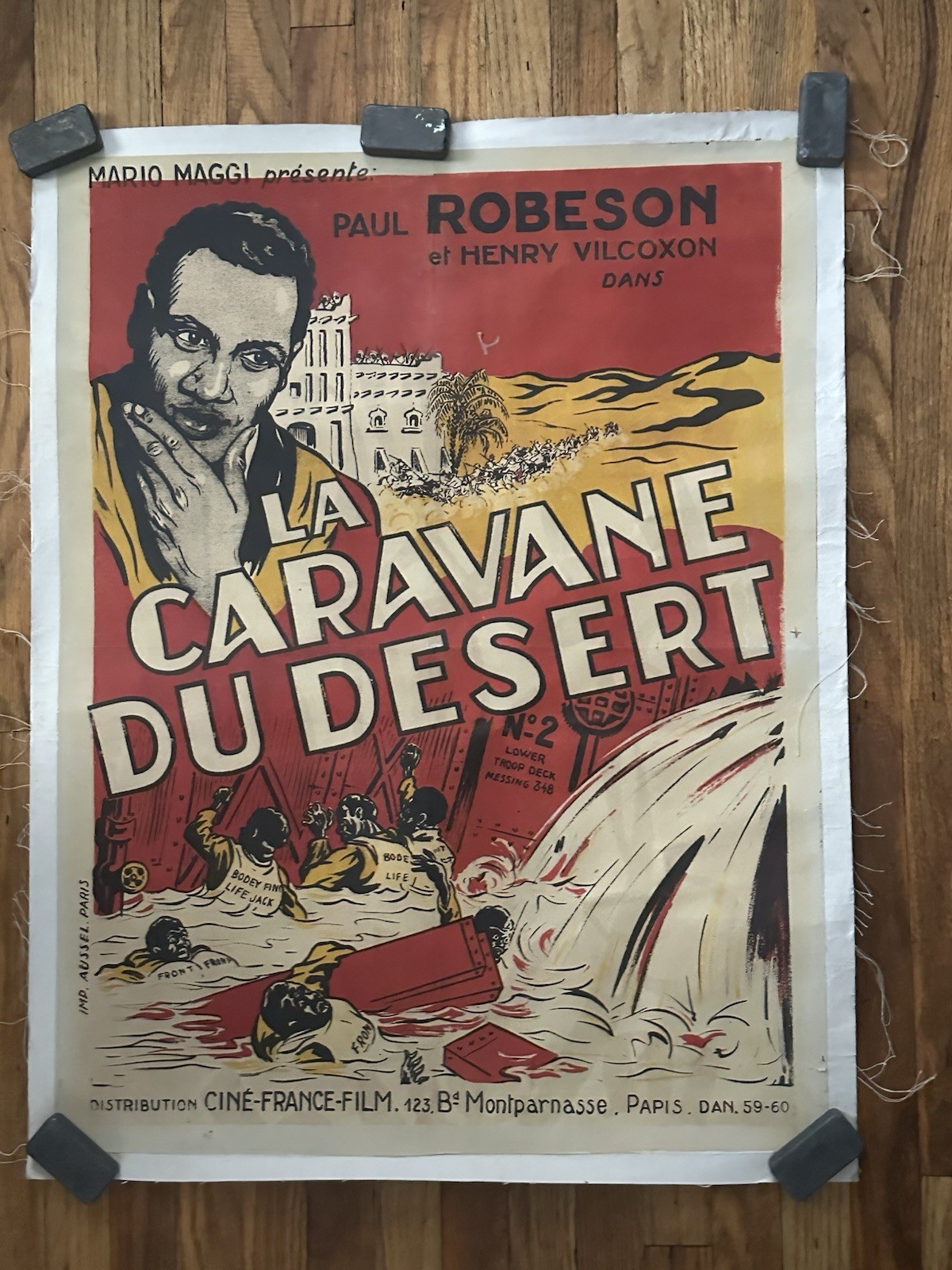 LA CARAVANE DU DESERT 1937 RE-RELEASE 1940 JERICO/PAUL ROBESON FRENCH LINENACKED