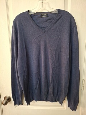 Mossimo Dutti Silk, Cotton, Cashmere Navy Sweater Mens Size XL 42